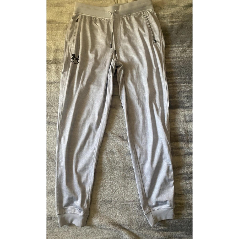 Under Armour Mens Grey Micro-Dot Performance Jogger Pants‎ Athletic Training L